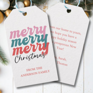 Merry Christmas! Bold Typography Gift Tags