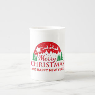 Merry Christmas Bone China Mug