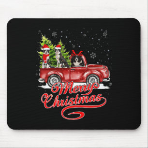 Merry Christmas Border Collie Dogs Santa Reindeer  Mouse Pad