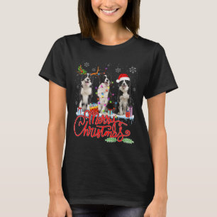 Merry Christmas Border Collie Santa Reindeer Light T-Shirt
