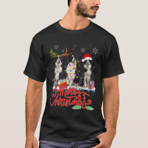 Merry Christmas Border Collie Santa Reindeer Light T-Shirt