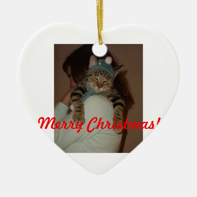 Merry Christmas-Boris Catenov Ceramic Ornament (Front)
