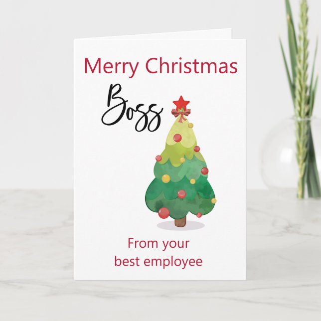 Merry Christmas Boss From Employee Funny Card (Front)