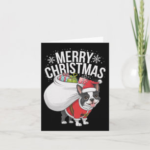 Merry Christmas Boston Terrier Card