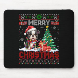 Merry Christmas Boston Terrier Dog Lovers Ugly Xma Mouse Pad