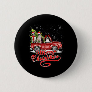 Merry Christmas Boston Terrier Dogs Santa Reindeer 6 Cm Round Badge