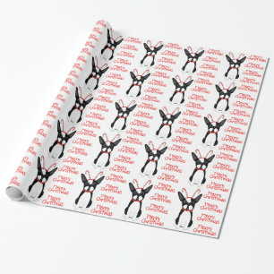 Merry Christmas! Boston Terrier Wrapping Paper
