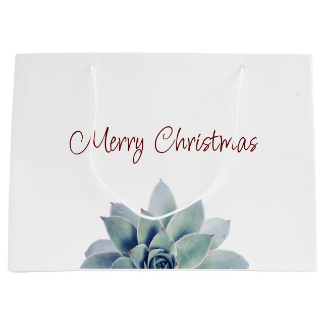 Merry Christmas botanical Large Gift Bag (Front)