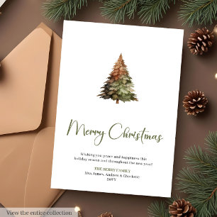 Merry Christmas Botanical Printable Christmas Card