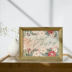 Merry Christmas   Botanical Splendour Holiday Poster