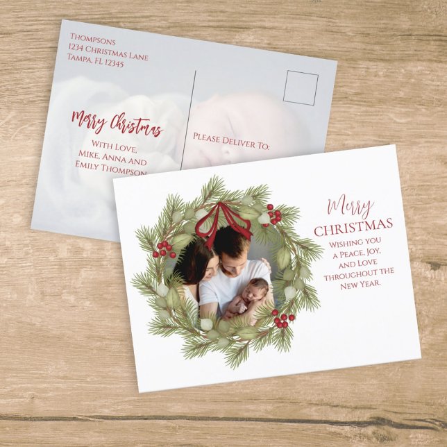 Merry Christmas Botanical Winter Holiday Wreath (Creator Uploaded)