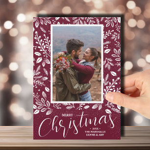 Merry Christmas Botanicals Photo Holiday Card