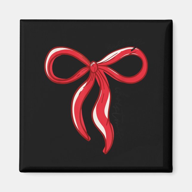 Merry Christmas Bow Red Santa Xmas Coquette Aesthe Magnet (Front)