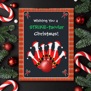 Merry Christmas Bowling  Postcard