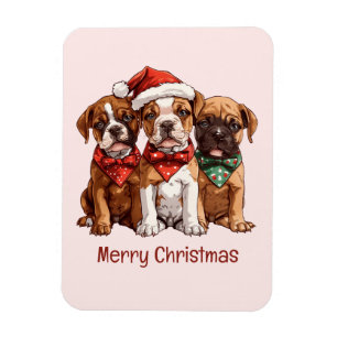 Merry Christmas Boxer Dogs Magnet