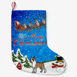 Merry Christmas Boxer Small Christmas Stocking