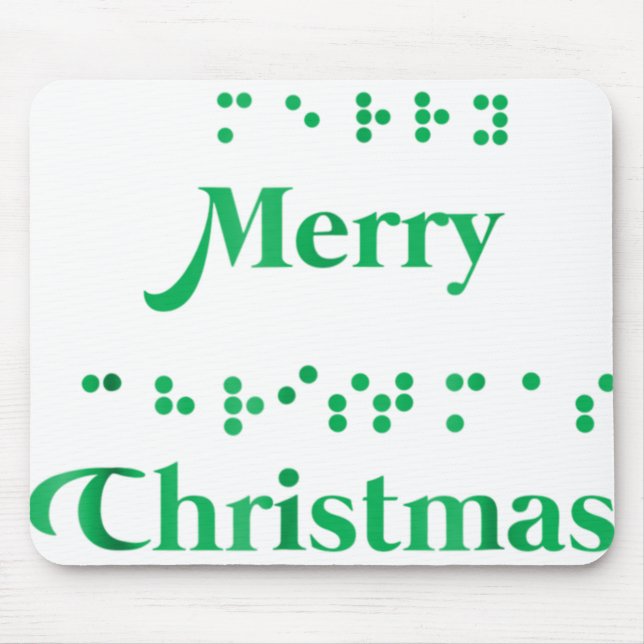 Merry christmas braille dots , xmas tops, holiday mouse pad (Front)