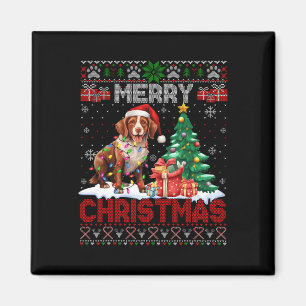 Merry Christmas Brittany Dog Lovers Family Ugly Xm Magnet