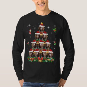 Merry Christmas Brittany Spaniel Dog Santa Tree Pa T-Shirt