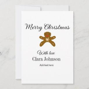 Merry Christmas brown cookies add name with love h Invitation