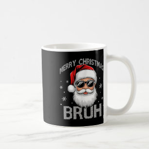 Merry Christmas Bruh Funny Santa Claus Retro Men W Coffee Mug