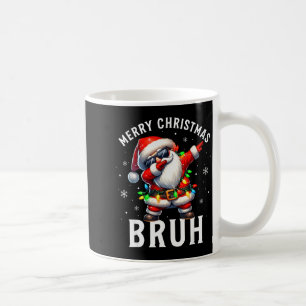 Merry Christmas Bruh Funny Santa Claus Retro Men W Coffee Mug