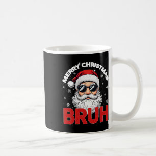 Merry Christmas Bruh Funny Santa Claus Retro Men W Coffee Mug