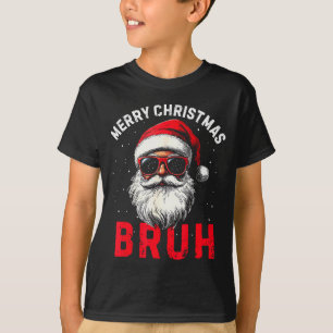 Merry Christmas Bruh Funny Santa Claus Retro Men W T-Shirt