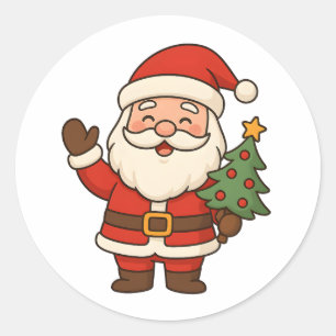 Merry Christmas Bruh Santa Classic Round Sticker