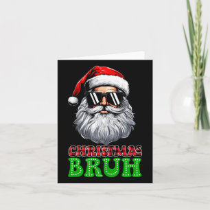 Merry Christmas Bruh Santa Claus Bruh Plaid Xmas P Card