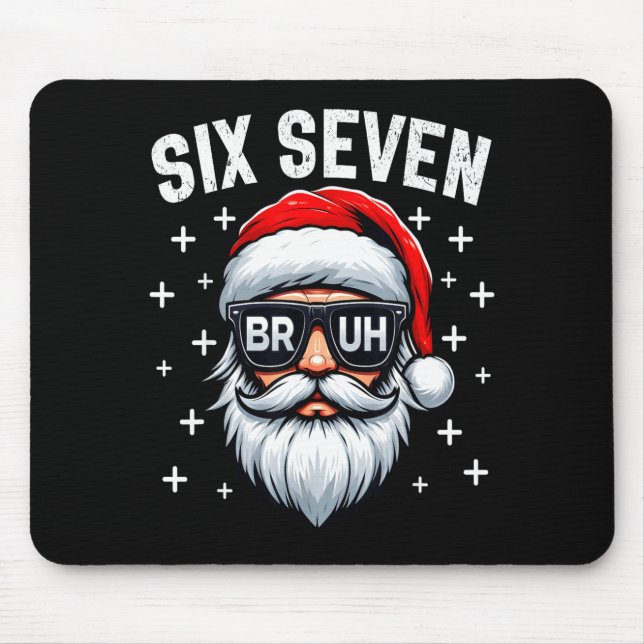 Merry Christmas Bruh Santa Face 67 Meme Funny Sayi Mouse Pad (Front)