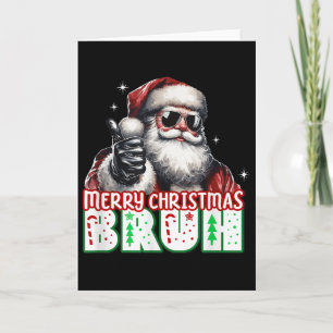 Merry Christmas Bruh Thumbs Up Chill Santa Claus F Card