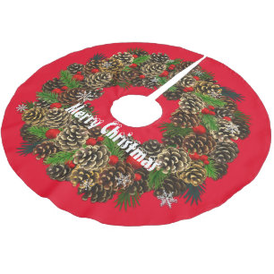 Merry Christmas Brushed Polyester Tree Skirt