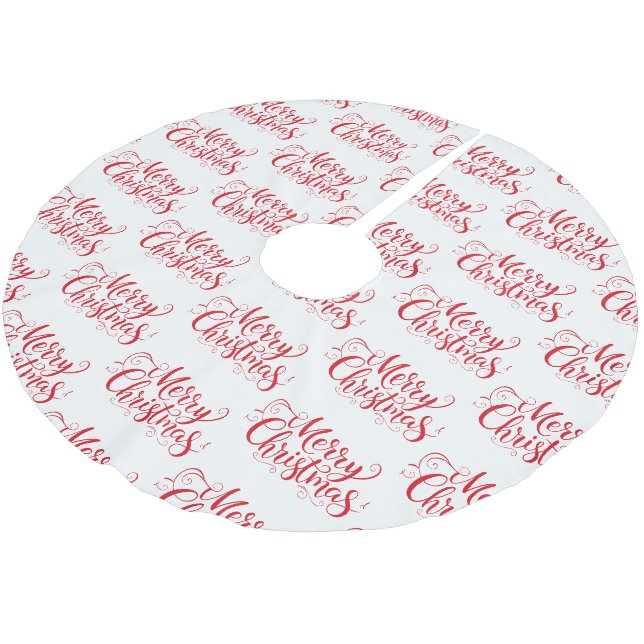 Merry Christmas Brushed Polyester Tree Skirt (Angled)