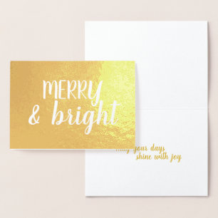 Merry Christmas Brushstroke Calligraphy Gold Foil Card
