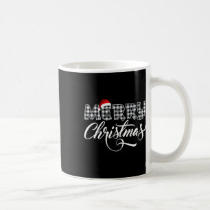 Merry Christmas Buffalo Black And White Plaid For Coffee Mug