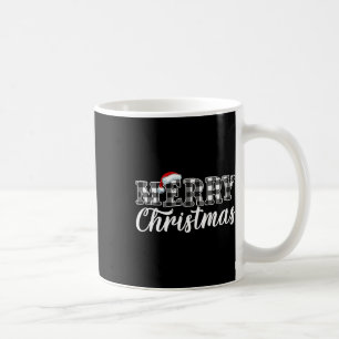 Merry Christmas Buffalo Black And White Plaid For Coffee Mug