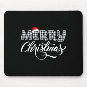 Merry Christmas Buffalo Black And White Plaid For  Mouse Pad