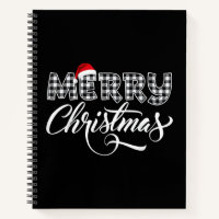 Merry Christmas Buffalo Black and White Plaid for 