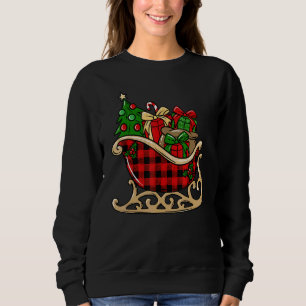 Merry Christmas Buffalo Plaid Christmas Sleigh Sweatshirt