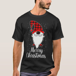 Merry Christmas Buffalo Plaid Gnome Snow Lover Xma T-Shirt
