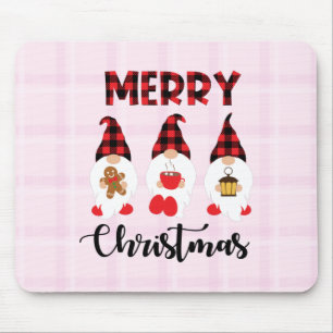 Merry Christmas- Buffalo Plaid Gnomes Mouse Pad