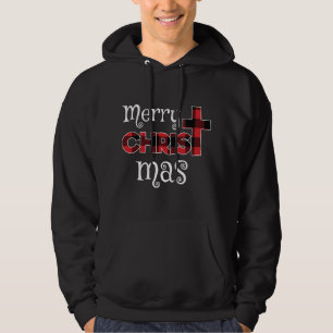 Merry Christmas Buffalo Plaid Hoodie