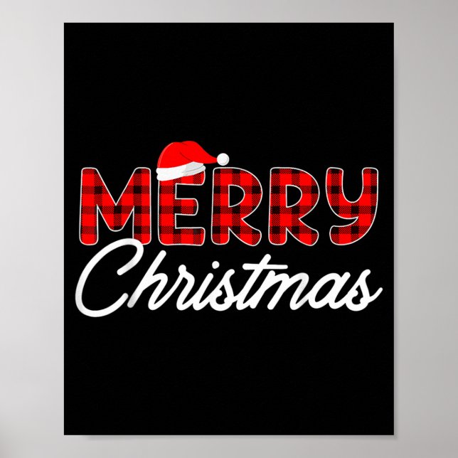 Merry Christmas Buffalo Plaid  Poster (Front)