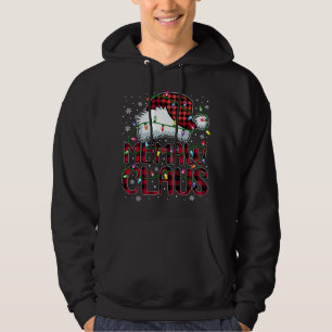 Merry Christmas Buffalo Plaid Red Santa Hat Memaw Hoodie