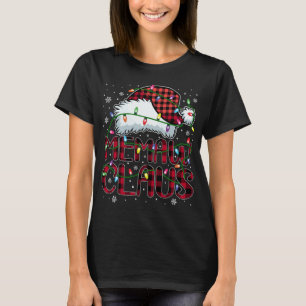 Merry Christmas Buffalo Plaid Red Santa Hat Memaw  T-Shirt