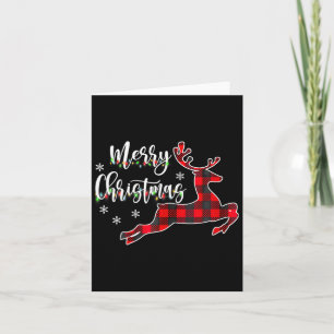 Merry Christmas Buffalo Plaid Red Santa Hat Xmas P Card