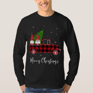 Merry Christmas Buffalo Plaid Red Truck Tree and G T-Shirt