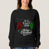 Merry Christmas Buffalo Plaid Red White Green Dog 