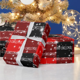 Merry Christmas Buffalo Plaid Wrapping Paper